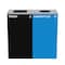 Alpine Industries 58-Gallon 2-Stream Black Steel-Blue Recycling Bin Station ALP4450-BLK-KIT7 - alternate 1